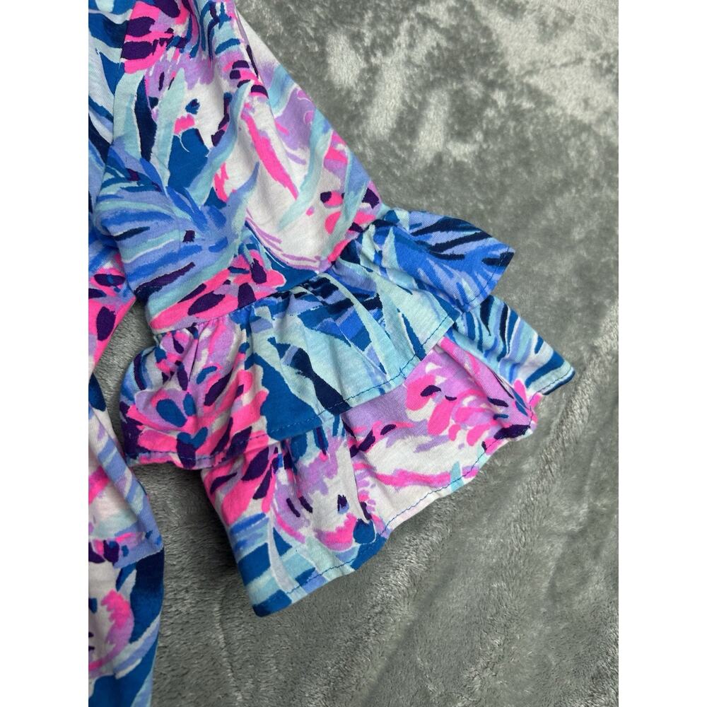 Lilly Pulitzer Mini Lula Dress in Mr Peacock Blue Tweethearts Girls XL - Picture 7 of 8